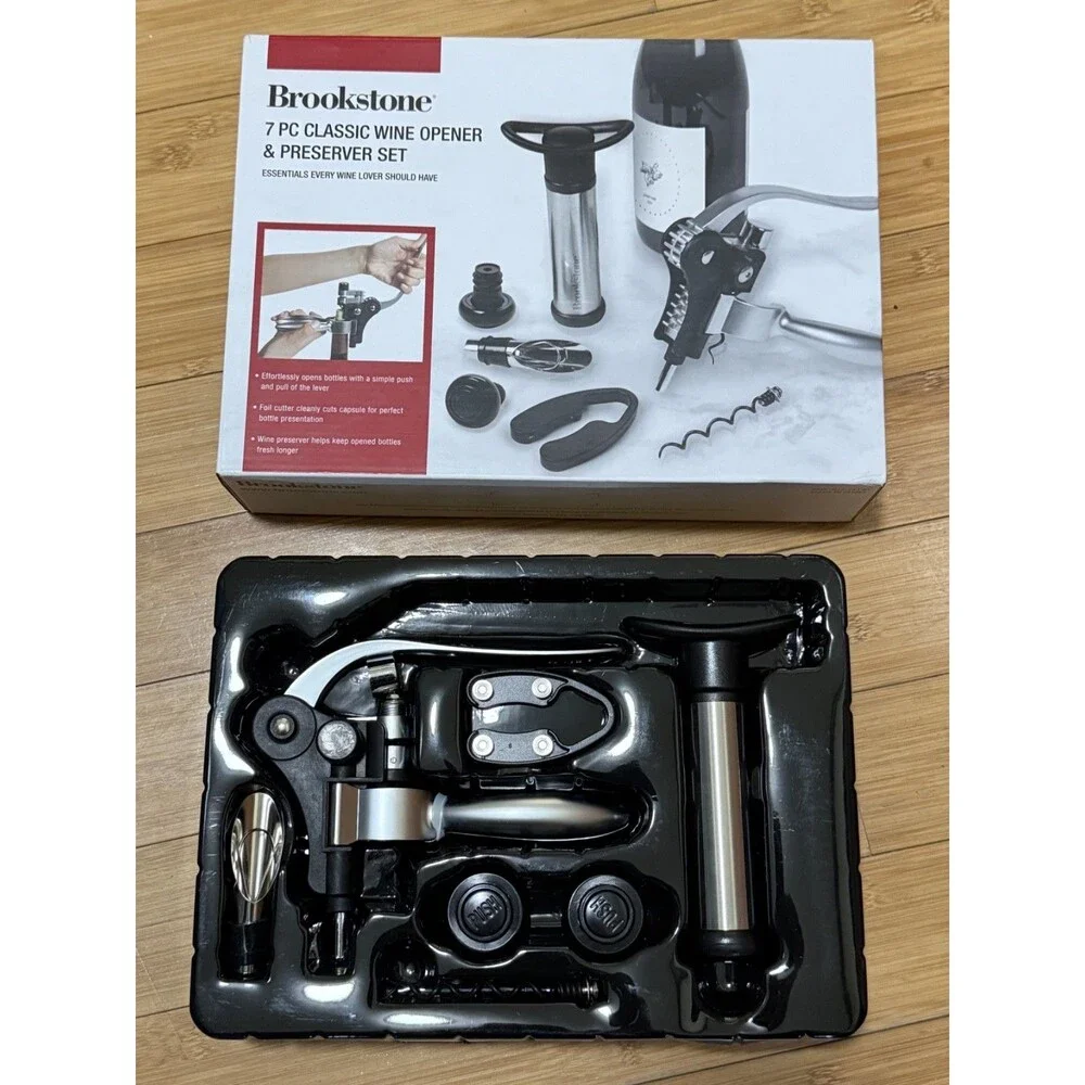 Brookstone 7-Piece Wine Opener & Preserver Set – New in Box